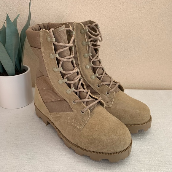 New Rothco Sand Suede Lace Up Combat Jungle Boots Men’s 9W - Picture 2 of 12